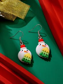 Christmas Snowman Decor Drop Earrings - Multicolor - View 2