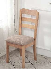 1pc Waterproof Elastic Chair Seat Cover,Solid Jacquard Chair Cover,Stretchy Removable For Dining Room,Banquet House,Kitchen - Camel - View 2