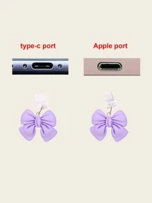 1 pieza Tapón antipolvo con diseño de lazo - Morado - Ver 3