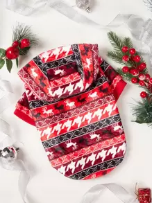 Petsin聖誕老人雪花馴鹿寵物保暖連帽衫1件 - 彩色 - 查看 8