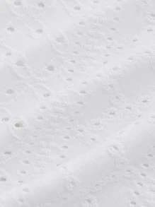 SHEIN EZwear Áo thun nữ Tranh thêu màu trơn Giải trí - trắng - Xem 3