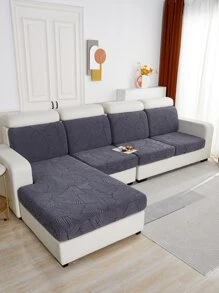 1pc Jacquard Stretchy Sofa Seat Cover - Grey - View 5
