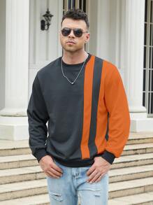 Manfinity Men Plus Cut And Sew Sweatshirt - Black - View 4