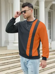 Manfinity Men Plus Cut And Sew Sweatshirt - Black - View 7