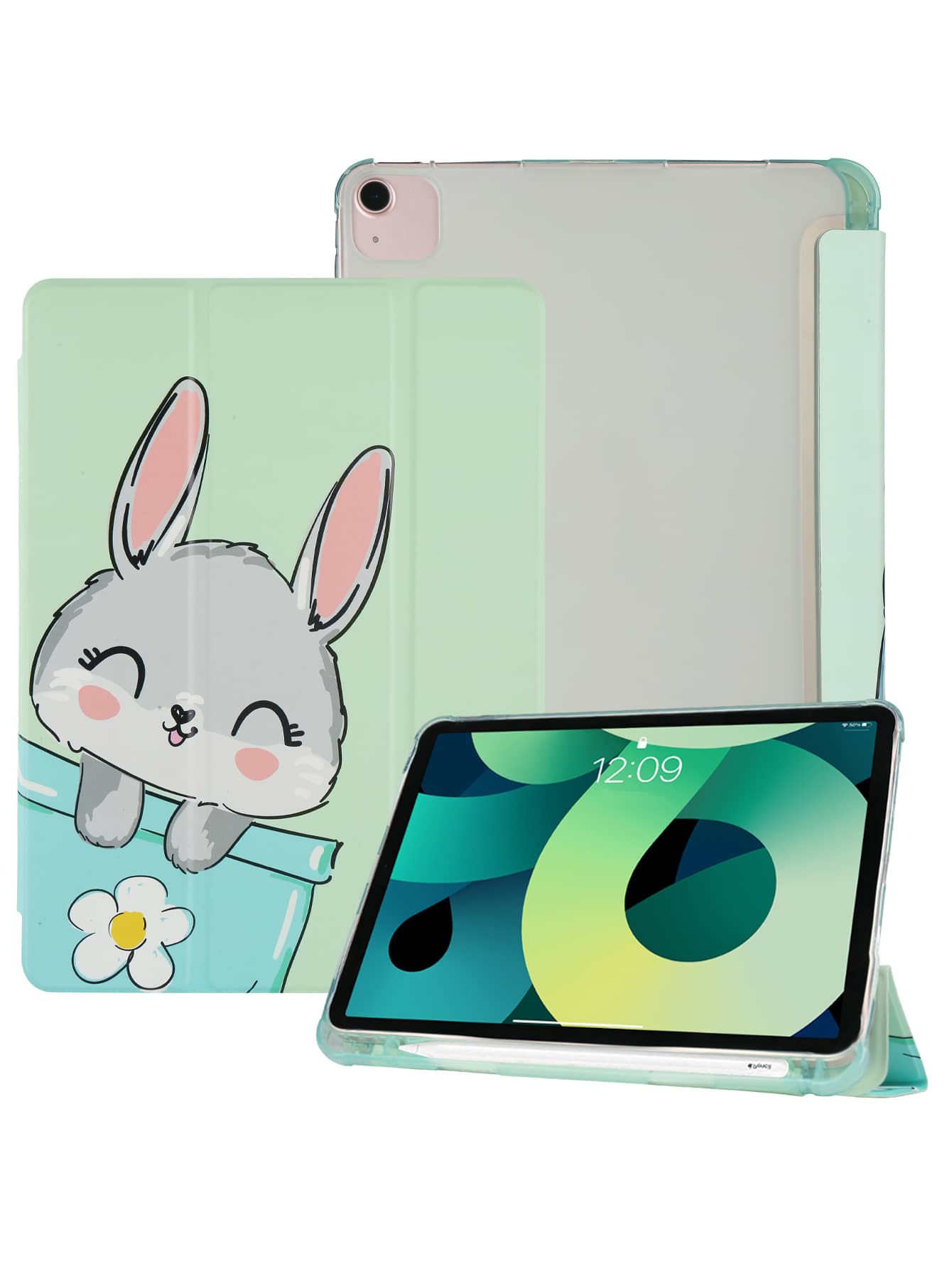 Funda pad plegable con estampado de conejo de dibujos animados - Multicolor - Ver 1