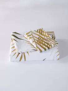 Bộ 3 bộ chăn ga gối in hình lá đồng cổ điển 100% polyester mềm mại (2 vỏ gối + 1 vỏ chăn), không có ruột, lựa chọn hoàn hảo cho trang trí phòng ngủ và phòng khách - Nhiều màu - Xem 4