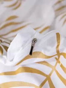Bộ 3 bộ chăn ga gối in hình lá đồng cổ điển 100% polyester mềm mại (2 vỏ gối + 1 vỏ chăn), không có ruột, lựa chọn hoàn hảo cho trang trí phòng ngủ và phòng khách - Nhiều màu - Xem 5