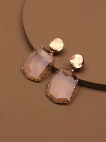 Pendientes largos con cristal