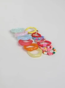 14 piezas anillo con diseño de cuenta - Multicolor - Ver 4