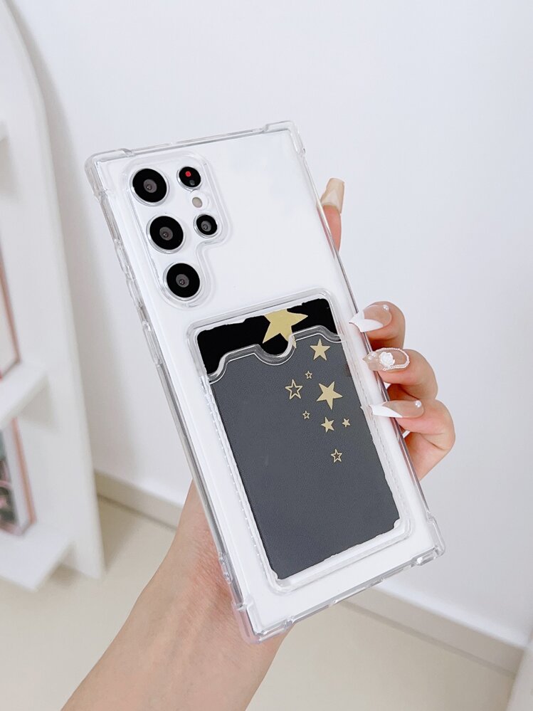 Basic Phone Cases Clear Phone Case With Card Slot Compatible With Galaxy A52,Galaxy S23 Ultra,Galaxy A14 - Clear - View 2