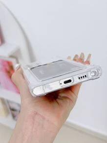 Basic Phone Cases Clear Phone Case With Card Slot Compatible With Galaxy A52,Galaxy S23 Ultra,Galaxy A14 - Clear - View 3