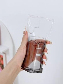 Ombre Clear Phone Case With Card Slot - Black - View 3