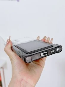 Ombre Clear Phone Case With Card Slot - Black - View 4