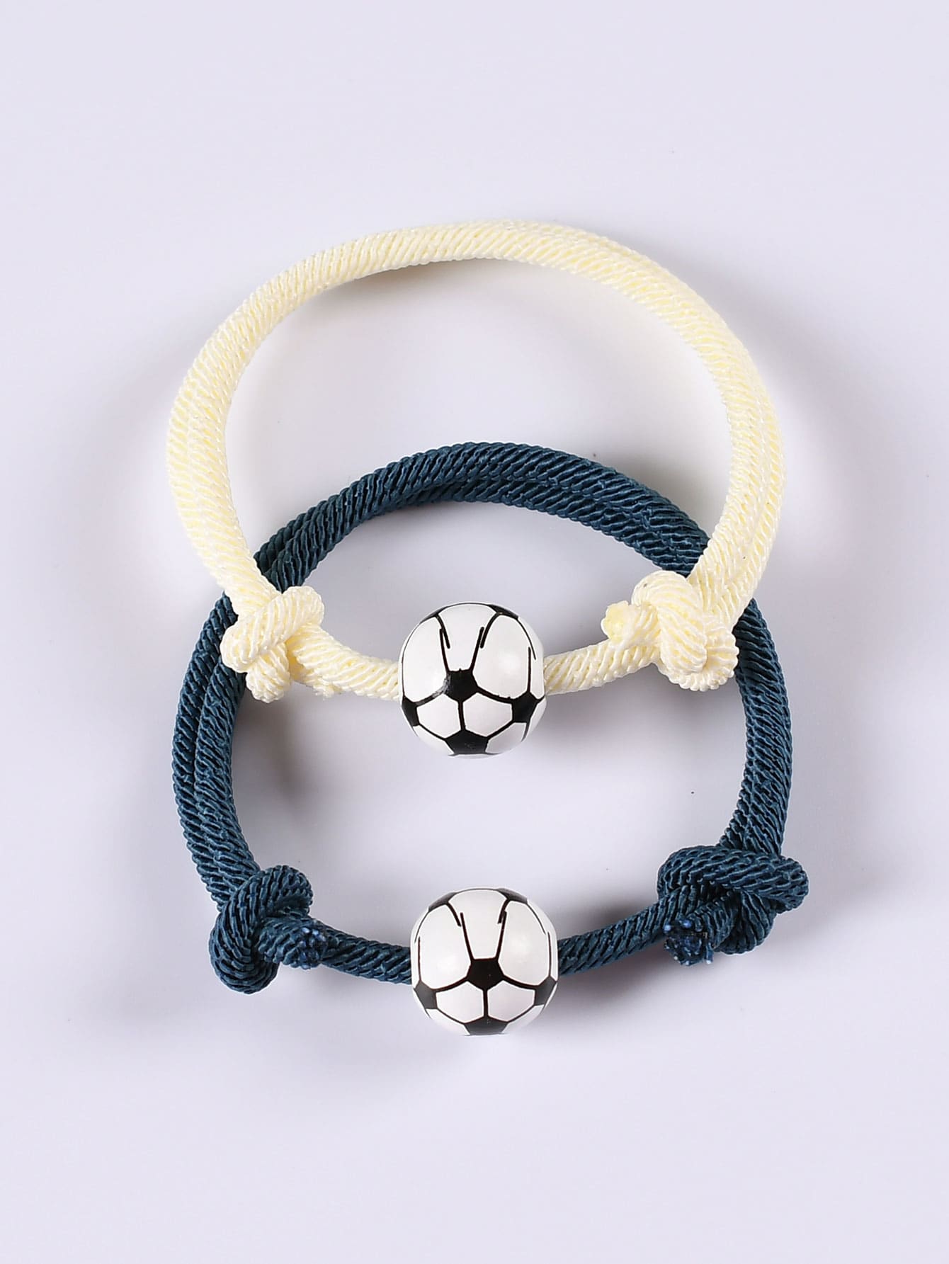 2pcs Men Soccer Decor Bracelet - Multicolor - View 1