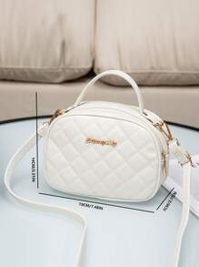 迷你字母裝飾絎縫方形包 - 白色 - 查看 8