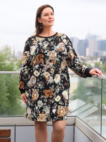 EMERY ROSE 大碼印花衛衣洋裝 - 彩色 - 查看 4