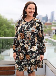 EMERY ROSE 大碼印花衛衣洋裝 - 彩色 - 查看 5