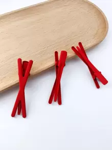 3 cái Kẹp Tóc Cá Sấu Rắn - Đỏ - Xem 2