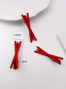 3 cái Kẹp Tóc Cá Sấu Rắn - Đỏ - Xem 5