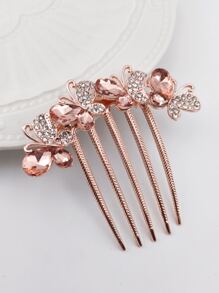 Rhinestone Bướm Trang trí Tóc Ghim - Hoa hồng vàng - Xem 1