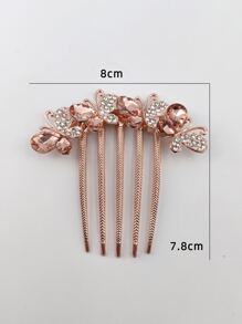 Rhinestone Bướm Trang trí Tóc Ghim - Hoa hồng vàng - Xem 5