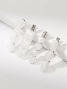 Bộ 4 kẹp tóc hạt Acrylic và kim loại hình vịt 6cm dành cho nữ, thích hợp để đeo hàng ngày - Nhiều màu - Xem 1