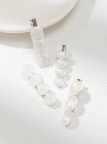 Bộ 4 kẹp tóc hạt Acrylic và kim loại hình vịt 6cm dành cho nữ, thích hợp để đeo hàng ngày - Nhiều màu - Xem 3