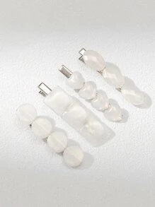 Bộ 4 kẹp tóc hạt Acrylic và kim loại hình vịt 6cm dành cho nữ, thích hợp để đeo hàng ngày - Nhiều màu - Xem 4