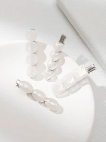 Bộ 4 kẹp tóc hạt Acrylic và kim loại hình vịt 6cm dành cho nữ, thích hợp để đeo hàng ngày - Nhiều màu - Xem 5