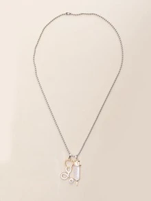 Syringe Charm Necklace - Yellow Gold - View 2