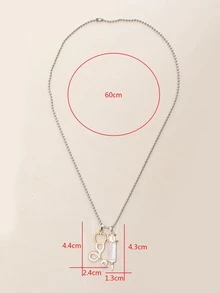 Syringe Charm Necklace - Yellow Gold - View 3