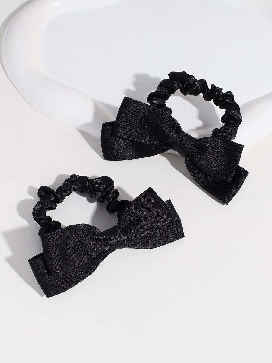 2pcs Bow Decor Hair Tie
