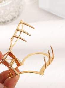 1個空心心形髮夾,適合日常佩戴 - 金色 - 查看 3