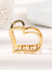 1個空心心形髮夾,適合日常佩戴 - 金色 - 查看 4