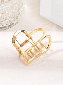 1個空心心形髮夾,適合日常佩戴 - 金色 - 查看 5