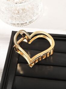 1個空心心形髮夾,適合日常佩戴 - 金色 - 查看 6