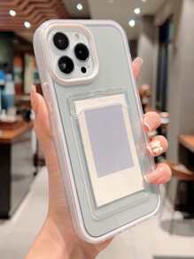 Vỏ điện thoại trong suốt 2 trong 1 có khe cắm thẻ - trắng - Xem 2