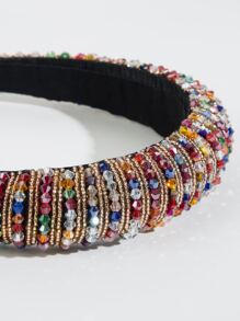 简约日常水晶装饰发箍，适合日常旅行、约会和度假。皇家风、Y2K风、发箍、发圈、发带、发饰、头饰 - 彩色 - 查看 4