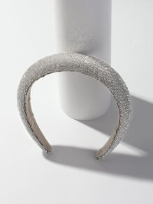 Rhinestone Decor Headband Elegant - Silver - View 2
