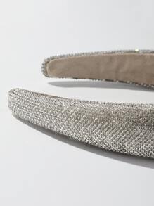 Rhinestone Decor Headband Elegant - Silver - View 5
