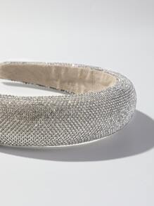 Rhinestone Decor Headband Elegant - Silver - View 6