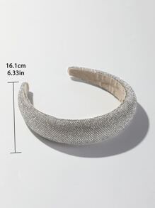 Rhinestone Decor Headband Elegant - Silver - View 7