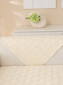 1pc Quilted Detail Sofa Towel - Beige - View 1