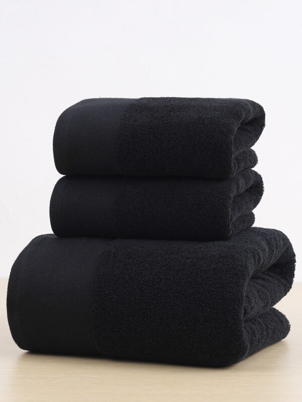 QIBHI 1/3 Piezas Toalla de baño de satén de color liso, absorbente y suave, toalla de baño para el salón de belleza, el hogar y el baño