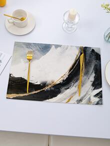 1pc Brush Pattern Placemat - White - View 3