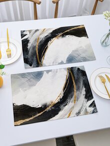 1pc Brush Pattern Placemat - White - View 6
