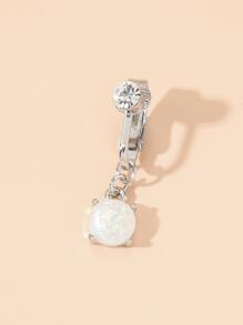 1 pieza Cuff de vientre con diamante de imitación de cobre de moda para mujer para decoración corporal, joyería de cobre - Plateado - Ver 1