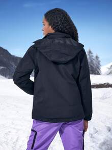 Cazadora deportiva impermeable con capucha 2 en 1 - Negro - Ver 2