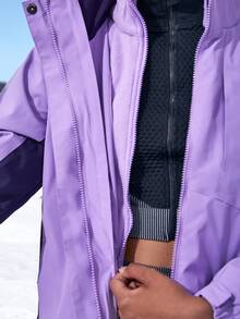 Waterproof Hooded Jacket With Detachable Fleece Liner - Lilac Purple - View 5