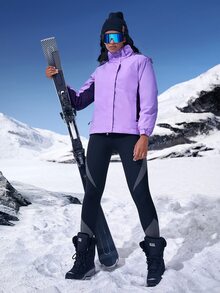 Waterproof Hooded Jacket With Detachable Fleece Liner - Lilac Purple - View 6